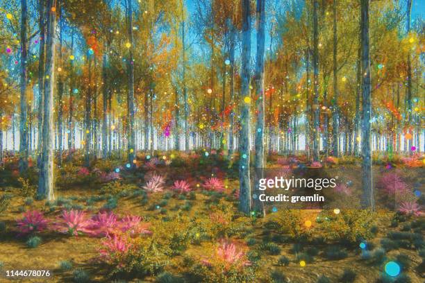 fantasy forest - dreamlike stock pictures, royalty-free photos & images