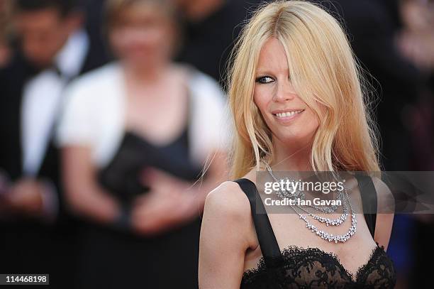 Model Claudia Schiffer attends the "This Must Be The Place" premiere during the 64th Annual Cannes Film Festival at Palais des Festivals on May 20,...