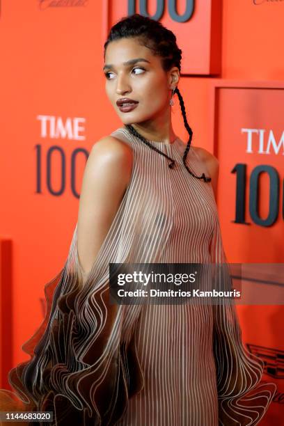 Indya Moore attends the TIME 100 Gala 2019 Lobby Arrivals at Jazz at Lincoln Center on April 23, 2019 in New York City.