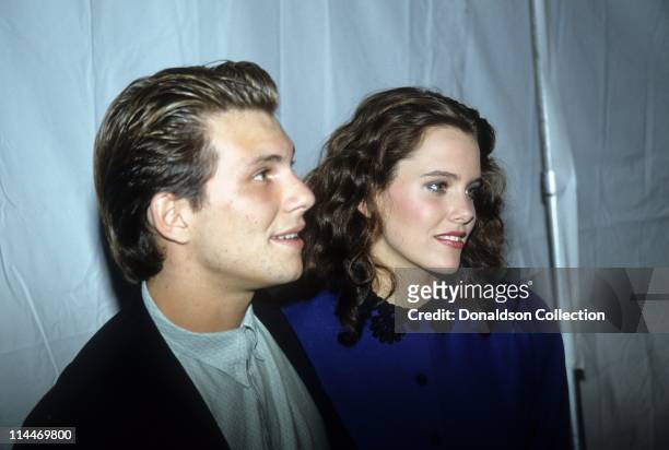 Actor Christian Slater Actress Ione Skye pose for a portrait in circa 1989 in Los Angeles, California.