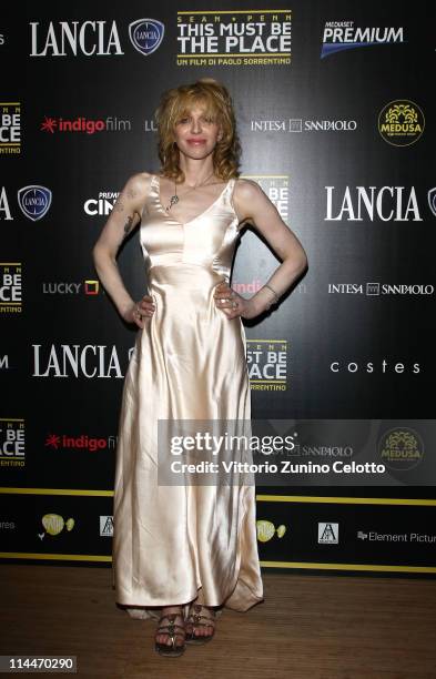 Courtney Love attends the 'This Must Be The Place' party hosted by Lancia during the 64th Cannes Film Festival at Plage La Mandala on May 20, 2011 in...