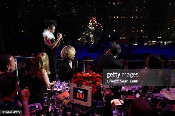 Sandra Oh speaks at the Time 100 Gala 2019 at Jazz at Lincoln Center on April 23, 2019 in New York City.