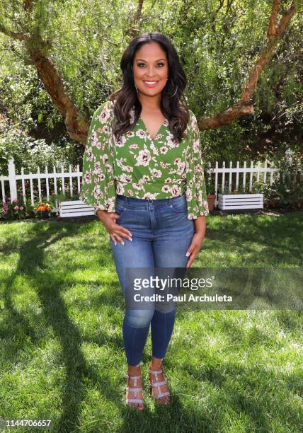 Laila Ali visits Hallmark's "Home & Family" at Universal Studios Hollywood on April 23, 2019 in Universal City, California.