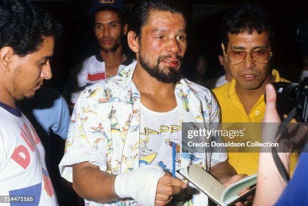 Boxer Roberto Duran on June 23, 1986 in Caesars Palace, Las Vegas, Nevada.