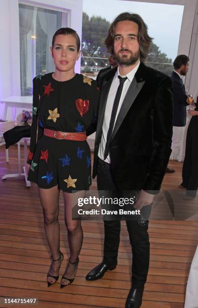 Charlotte Casiraghi and Dimitri Rassam attend the Vanity Fair party celebrating the 72nd Annual Cannes Film Festival at Hotel du Cap-Eden-Roc on May...