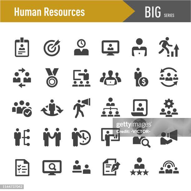 illustrazioni stock, clip art, cartoni animati e icone di tendenza di icone delle risorse umane - grande serie - arbitration