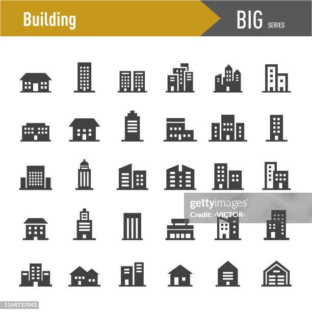 icons bauen-große serie - wohnhaus stock-grafiken, -clipart, -cartoons und -symbole