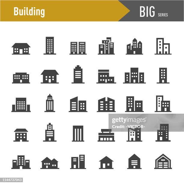 ilustraciones, imágenes clip art, dibujos animados e iconos de stock de iconos del edificio-big series - city