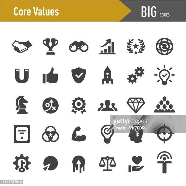 illustrations, cliparts, dessins animés et icônes de ensemble d’icônes de valeurs de base-big series - good to know