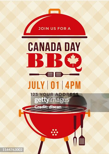 カナダデー BBQ パーティー招待状。 カナダデー BBQ パーティー招待状。