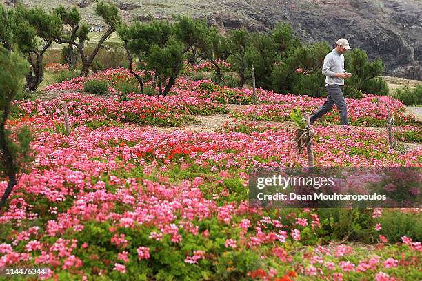 Michael Hoey of Northern Ireland walks to the 18th tee during day two of the Madeira Islands Open on May 20, 2011 in Porto Santo Island, Portugal.