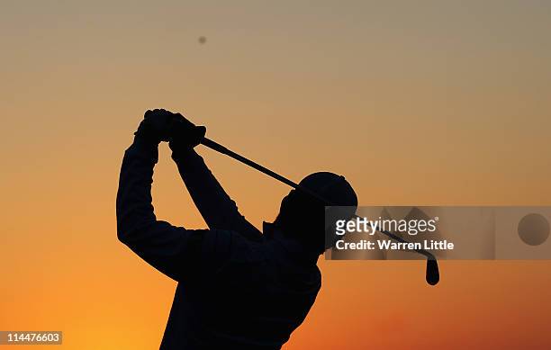 Seung-yul Noh of Korea in action during his last 16 match of the Volvo World Match Play Championships at Finca Cortesin on May 20, 2011 in Casares,...
