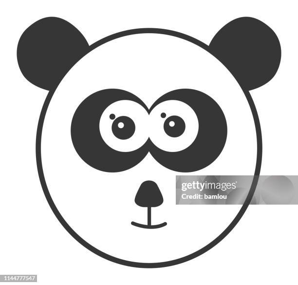 panda head icon - panda isolated stock illustrations