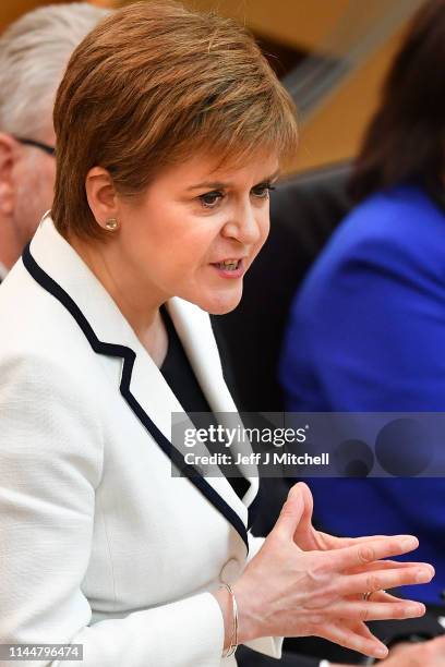 First Minister of Scotland Nicola Sturgeon, updates the Scottish Parliament on Brexit and her plans for a possible Scottish independence referendum...