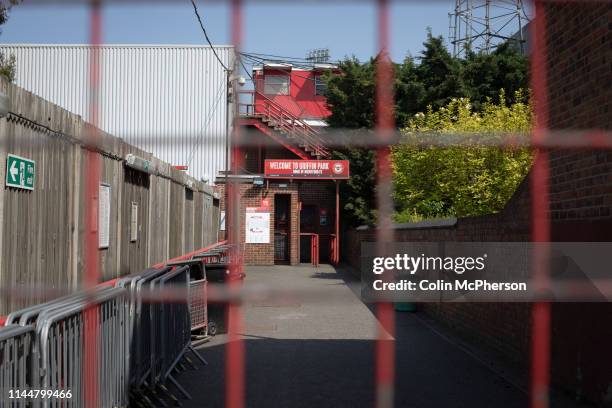 An exterior view of the entrance to the Brook Road stand pictured before Brentford hosted Leeds United in an EFL Championship match at Griffin Park....