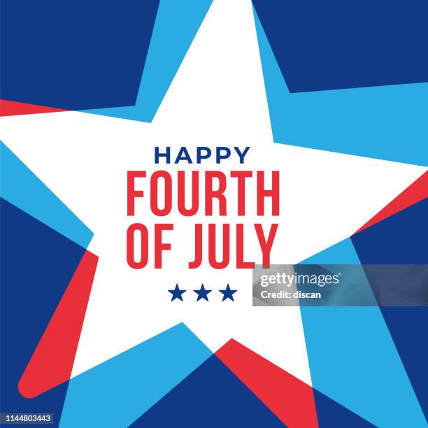 happy fourth of july - united stated independence day greeting. - 4th of july type stock illustrations