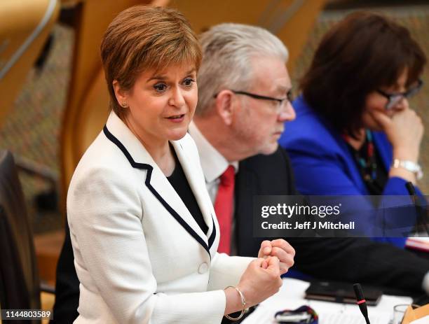 First Minister of Scotland Nicola Sturgeon, updates the Scottish Parliament on Brexit and her plans for a possible Scottish independence referendum...