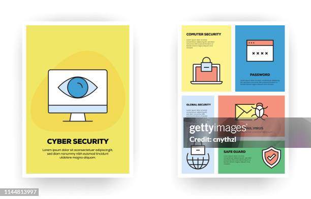 cyber security related infographic - gdpr stock illustrations