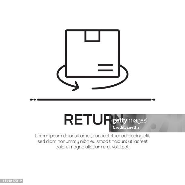 return vector line icon - simple thin line icon, premium quality design element - gift returns stock illustrations
