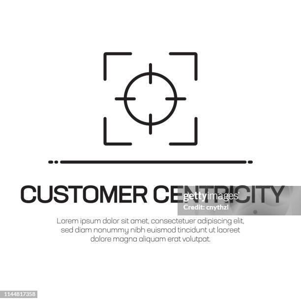 customer centricity vector line icon - simple thin line icon, premium quality design element - hanging mobile stock illustrations