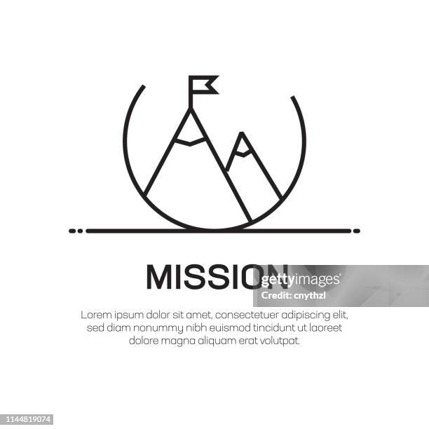stockillustraties, clipart, cartoons en iconen met mission vector line icon-eenvoudige dunne lijn icoon, premium kwaliteit design element - politieverklaring