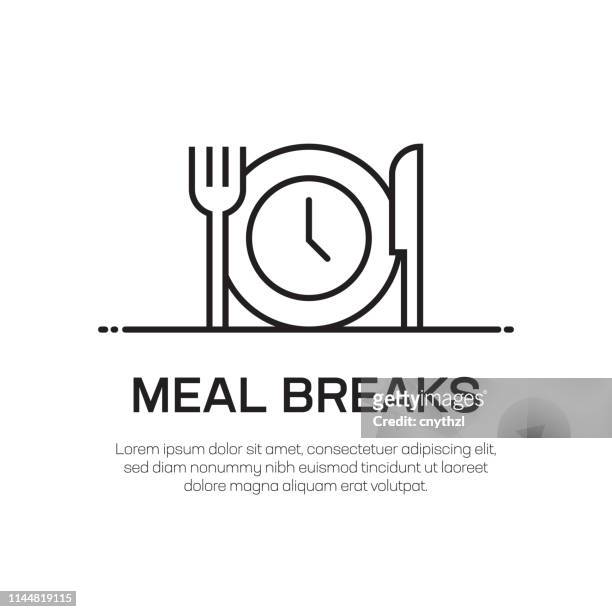 illustrations, cliparts, dessins animés et icônes de l’icône de ligne vectorielle de pauses repas-icône de ligne mince simple, élément de conception de qualité supérieure - dîner