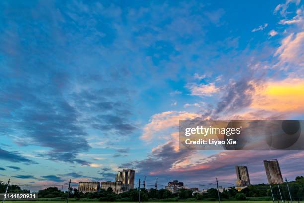 residential building landscape - chiba city imagens e fotografias de stock