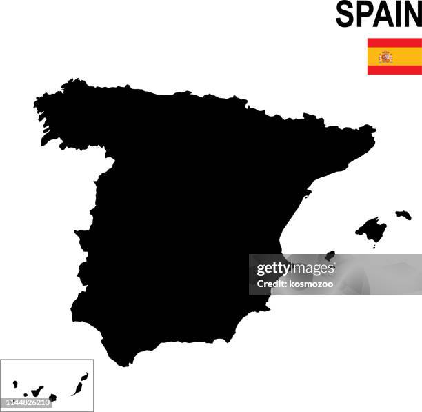 Spain Mapbasic 119 Spain Flag Map High Res Illustrations - Getty Images