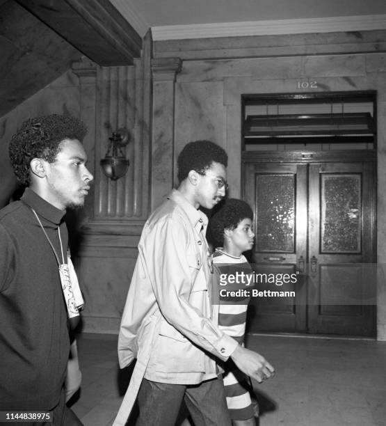 Black militant h.Rap Brown and his wife Lynn leave Federal District court after a jury found Brown guilty on one of two charges of violating the...