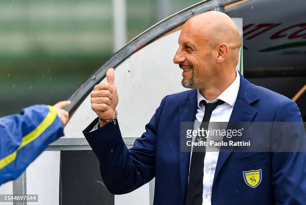 Domenico Di Carlo coach of Chievo Verona before the Serie A match between Chievo Verona and Sampdoria at Stadio Marc'Antonio Bentegodi on May 19,...