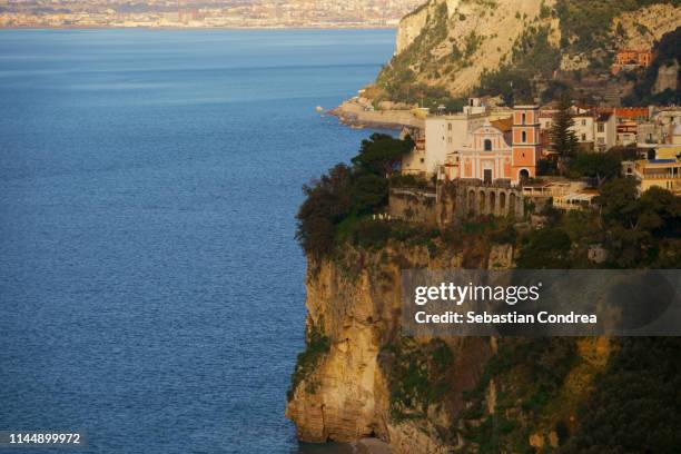 sunset from vico equense town, near sorrento, italy - vico equense ストックフォトと画像