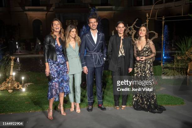 Mar Flores, Juana Acosta, Juan Avellaneda, Laura Ponte and Irene Montala attend the Marchesa show at Valmont Barcelona Bridal Fashion Week 2019 on...