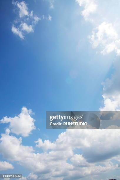 clouds in blue sky - clear sky sun stock pictures, royalty-free photos & images