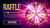 Internet Raffle Roulette Fortune Banner Vector