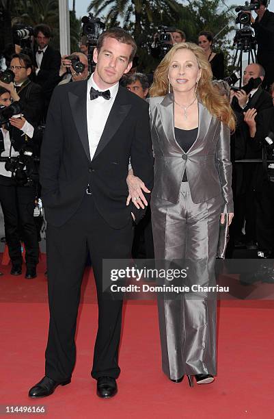 Liam O'Neill and Faye Dunaway attend the "Les Bien-Aimes" Premiere and Closing Ceremony during the 64th Annual Cannes Film Festival at the Palais des...