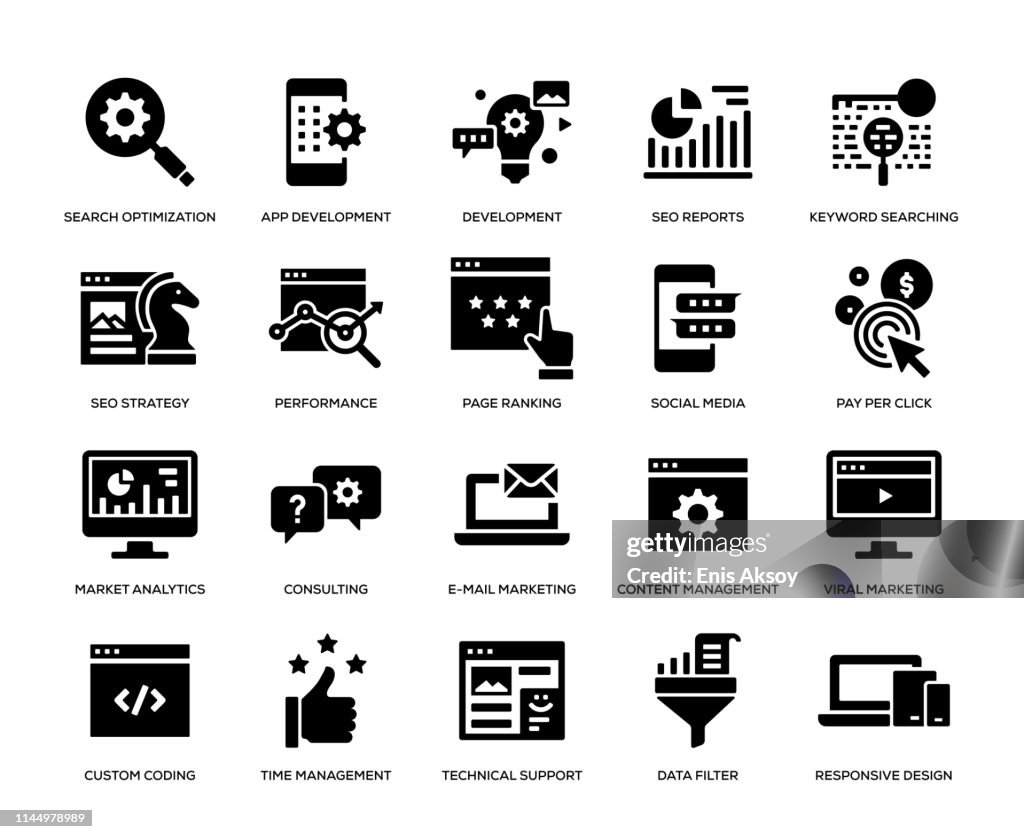 SEO and Development Icon Set