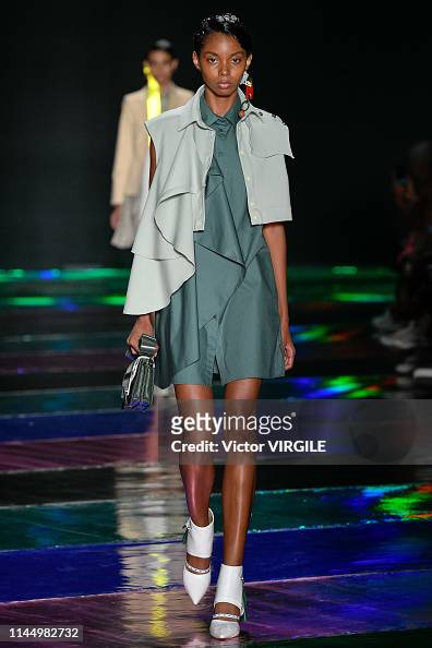 A model walks the runway at the Modem fashion show during Sao Paulo ...