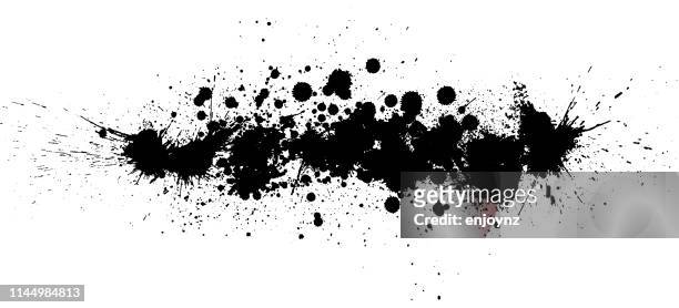 black paint splatters - splattered stock illustrations