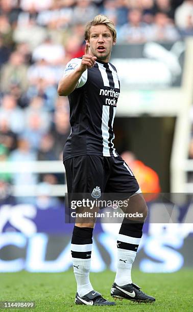 Alan Smith of Newcastle United during the Premier League match between Newcastle United and West Bromwich Albion at St James' Park on May 22, 2011 in...