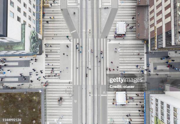 stockholm city seen from above, cityscape, drottninggatan, klarabergsvagen near sergels torg - sergels torg stock pictures, royalty-free photos & images
