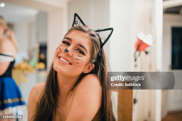 fancy dress time - cat costume stock pictures, royalty-free photos & images