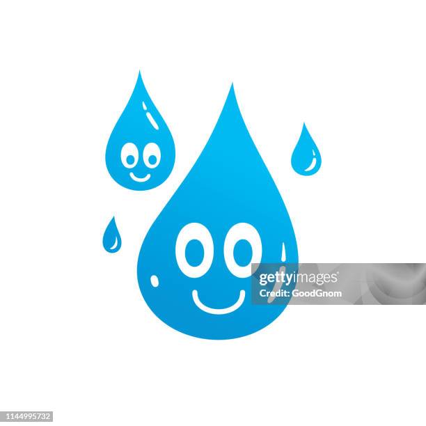 ilustraciones, imágenes clip art, dibujos animados e iconos de stock de carácter de gota de agua - water circle logo