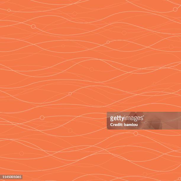 stockillustraties, clipart, cartoons en iconen met achtergrond horizontale gebogen lijnen met kralen naadloze patroon koraal - wavy lines