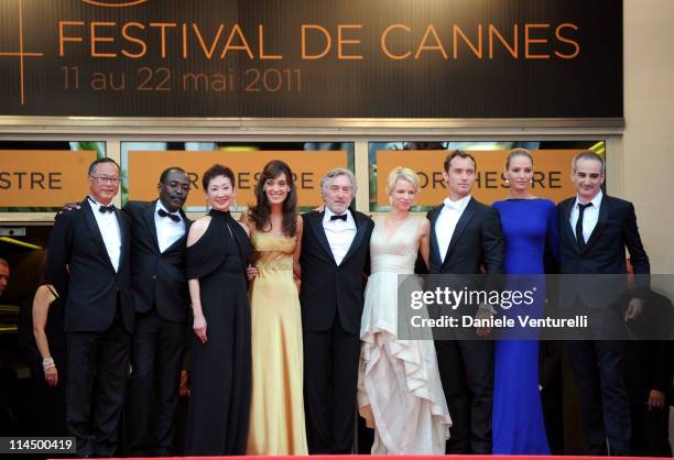 Jury Members Johnnie To, Mahamat-Saleh Haroun, Nansun Shi, Martina Gusman, Jury President Robert De Niro, Linn Ullmann, Jude Law, Uma Thurman and...