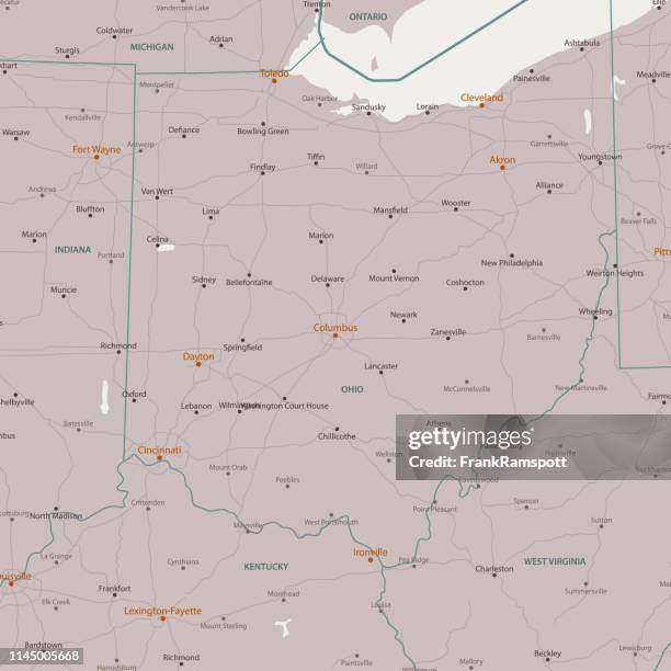 columbus ohio area vector map - cincinnati ohio stock illustrations