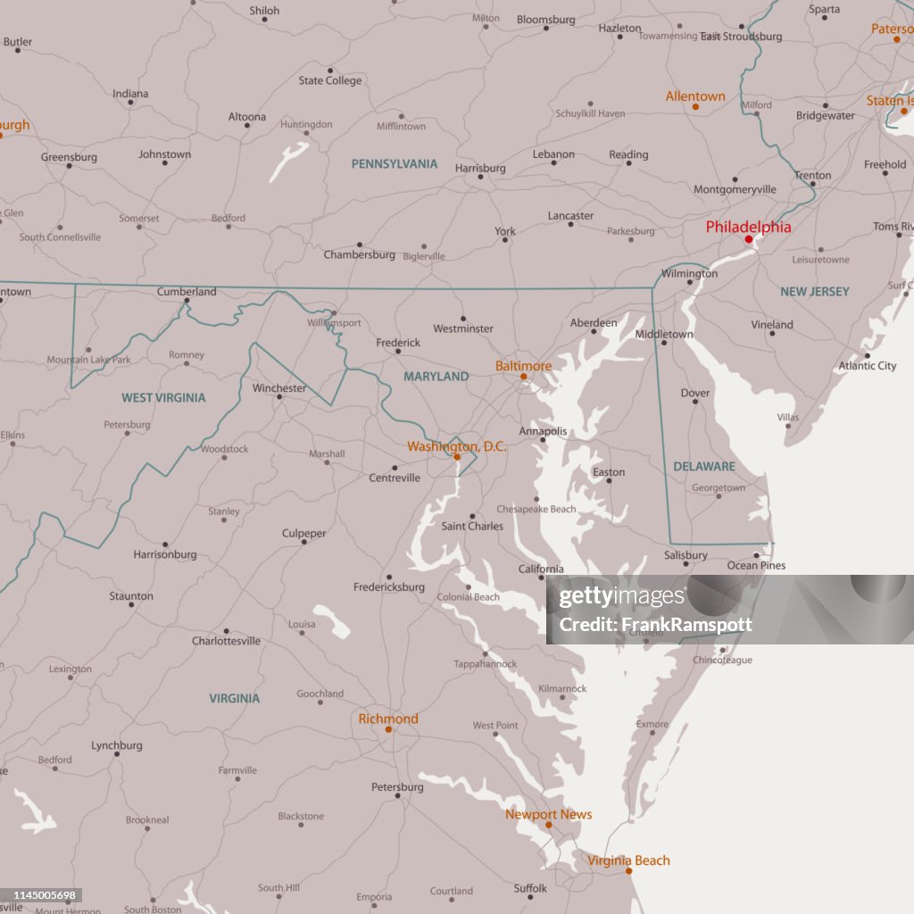 Washington DC Area Vector Map