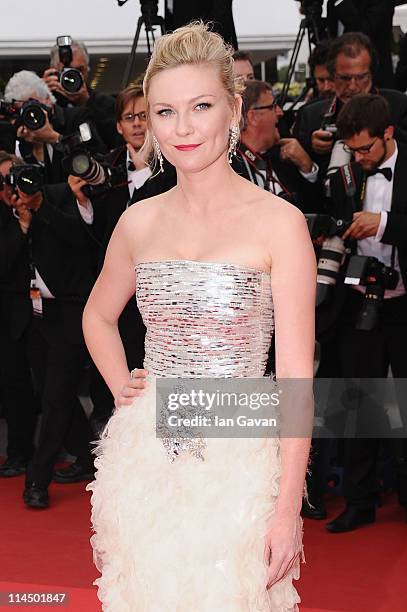 Actress Kirsten Dunst attends the "Les Bien-Aimes" premiere at the Palais des Festivals during the 64th Cannes Film Festival on May 22, 2011 in...