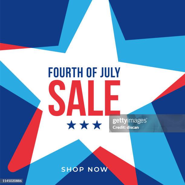 stockillustraties, clipart, cartoons en iconen met vierde van juli verkoop banner-united verklaarde independence day begroeting. - 4th of july celebration