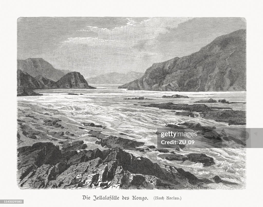 Livingstone Falls of the Congo River, Holzgravur, erschienen 1897
