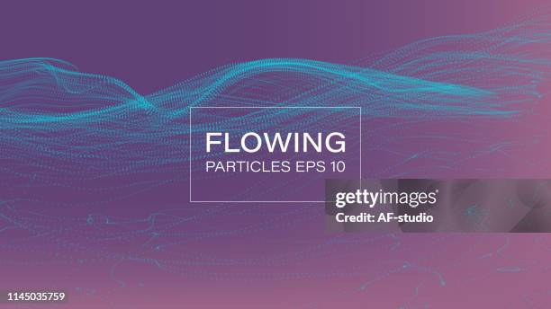 abstract particle background with copy space - binary data flow stock illustrations